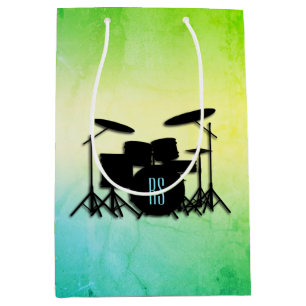 Monogram Drum Set Green Medium Gift Bag