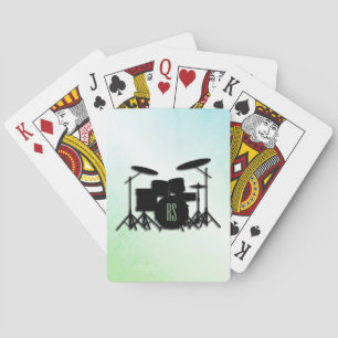 Monogram Drum Set Green Poker Cards