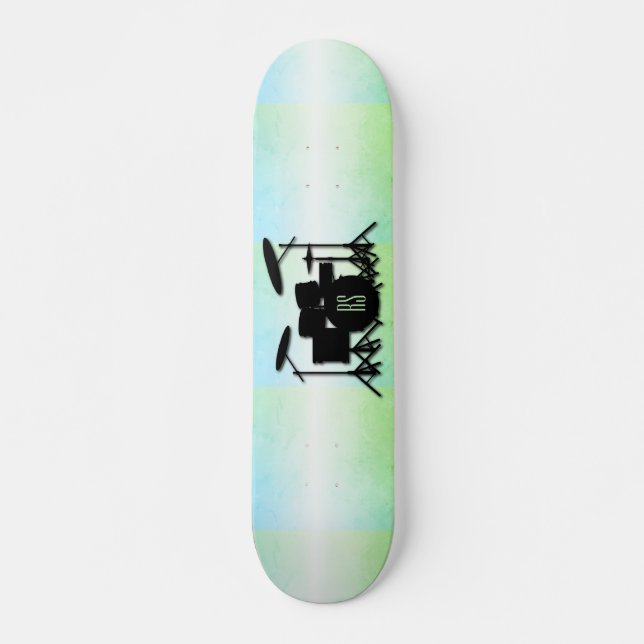 Monogram Drum Set Green Skateboard (Front)