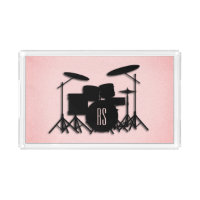 Monogram Drum Set Music Design Pink
