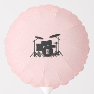 Monogram Drum Set Music Design Pink  Balloon