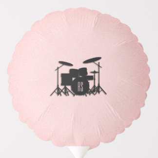 Monogram Drum Set Music Design Pink  Balloon