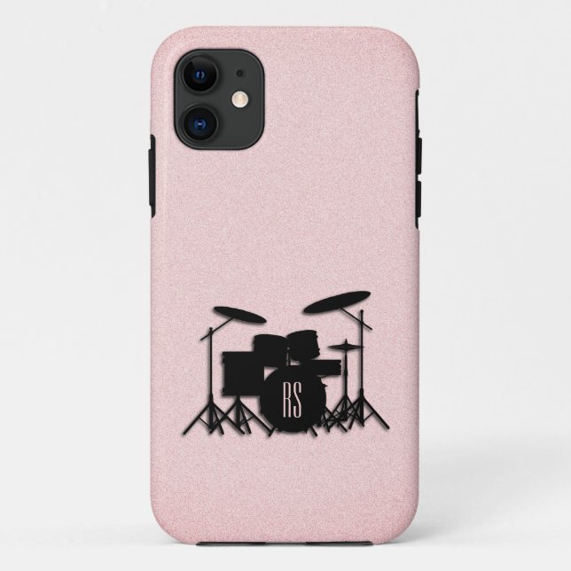 Monogram Drum Set Music Design Pink  Case-Mate iPhone Case (Back)