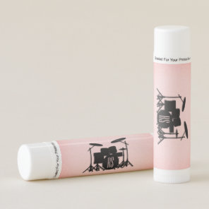 Monogram Drum Set Music Design Pink  Lip Balm