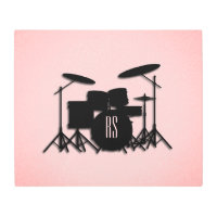 Monogram Drum Set Music Design Pink