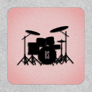 Monogram Drum Set Music Design Pink  Patch