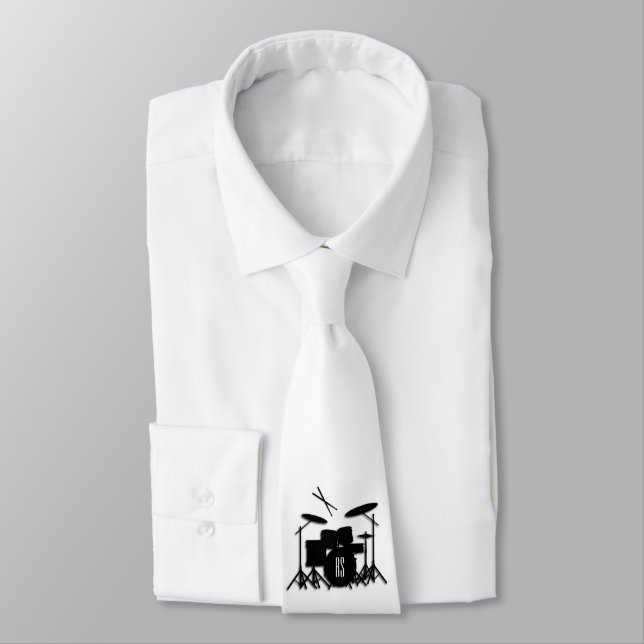 Monogram Drum Set Neck Tie (Tied)
