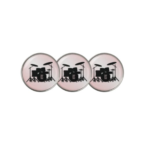 Monogram Drum Set Pink Golf Ball Marker