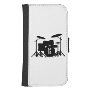 Monogram Drum Set Galaxy S4 Wallet Case
