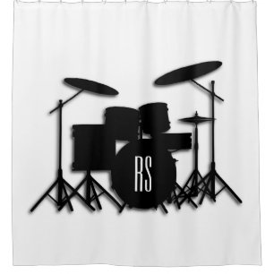 Monogram Drum Set Shower Curtain