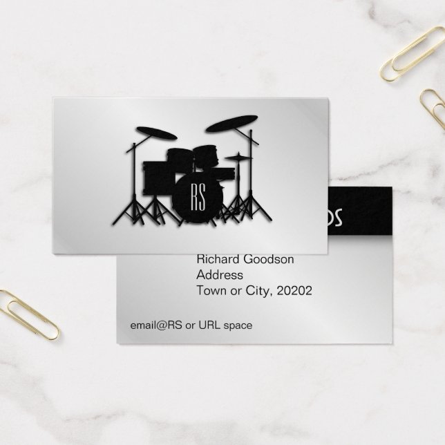 Monogram Drum Set Silver (Office)