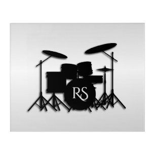 Monogram Drum Set Silver Acrylic Print