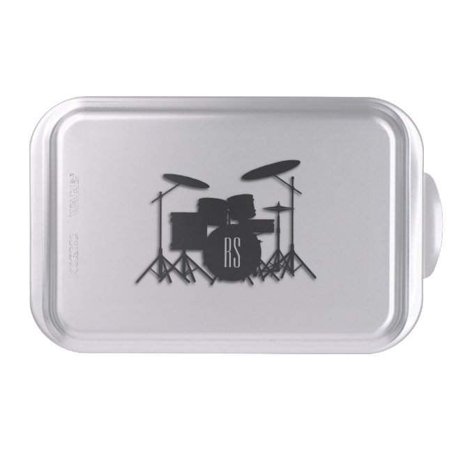 Monogram Drum Set Silver Cake Pan (Front)