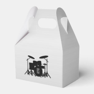 Monogram Drum Set Silver Favor Boxes