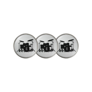 Monogram Drum Set Silver Golf Ball Marker