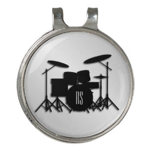 Monogram Drum Set Silver Golf Hat Clip