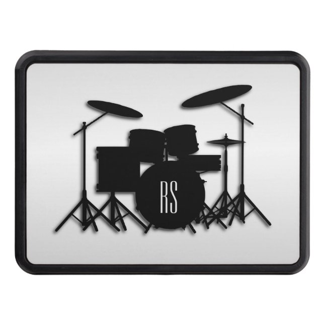 Monogram Drum Set Silver Hitch Cover (Front)