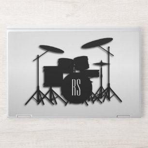 Monogram Drum Set Silver HP Laptop Skin