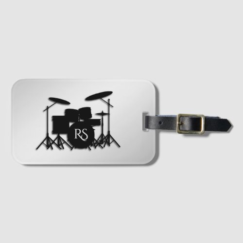 Monogram Drum Set Silver Luggage Tag