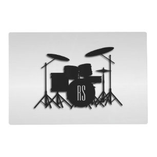 Monogram Drum Set Silver Placemat