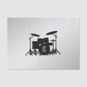Monogram Drum Set Silver Tissue Paper