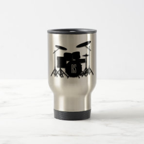 Monogram Drum Set Silver Travel Mug