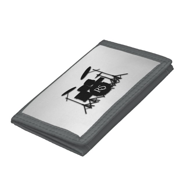 Monogram Drum Set Silver Tri-fold Wallet (Bottom)