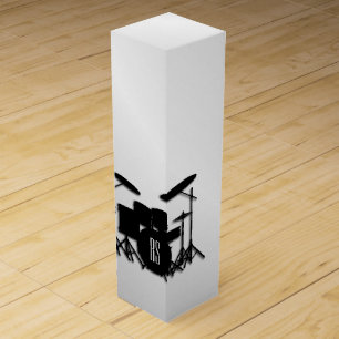 Monogram Drum Set Silver Wine Box