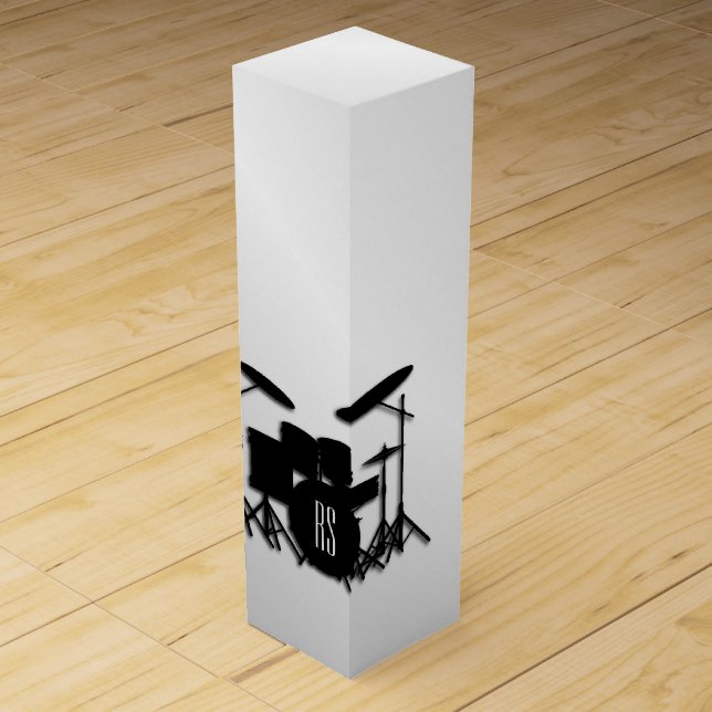 Monogram Drum Set Silver Wine Box (Front)