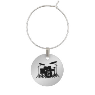 Monogram Drum Set Silver Wine Charm
