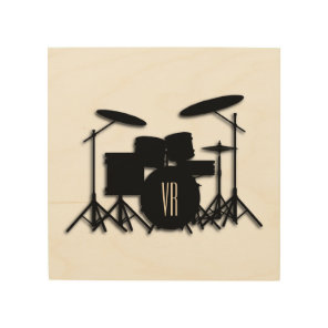 Monogram Drum Set Wood Wall Art