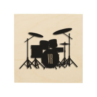 Monogram Drum Set Wood Wall Art