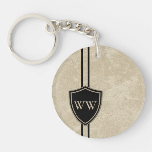 Monogram Drummer Bass Drum Style Crest Drumming Ke Keychain