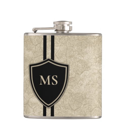 Monogram Drummer Vintage Bass Drum Style Musician Flask