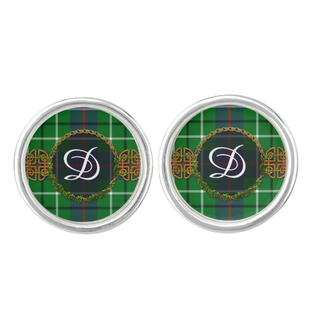 Monogram Duncan Tartan Cufflinks (Front)