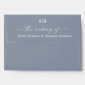 Monogram Dusty Blue A7 5x7 Wedding Invitation Envelope | Zazzle