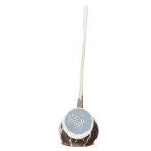 Monogram Dusty Blue Wedding Elegant Calligraphy Cake Pops (Front)