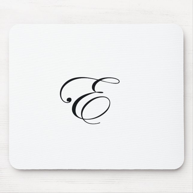 Monogram E Black Mouse Pad (Front)