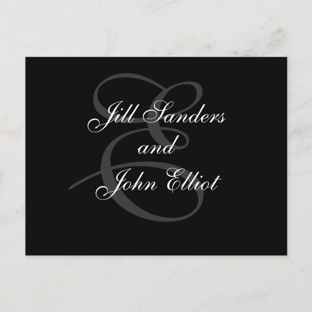 Monogram E First Names Save the Date Announcement Postcard (Front)