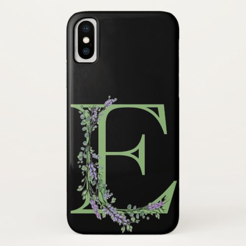 Monogram E Lavender Eucalyptus iPhone X Case