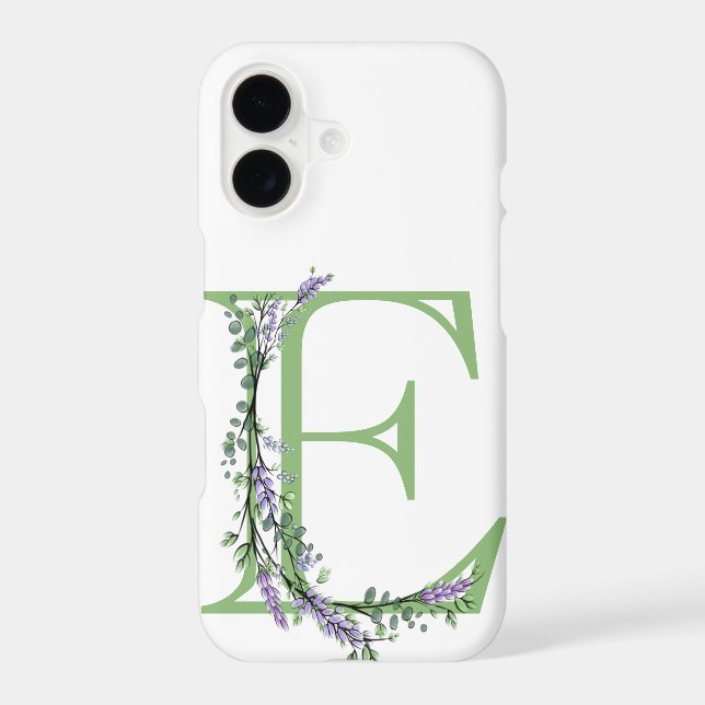 Monogram E Lavender Eucalyptus Iphone Case (Back)