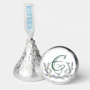 Monogram E Lavender Eucalyptus Watercolor painting Hershey®'s Kisses®