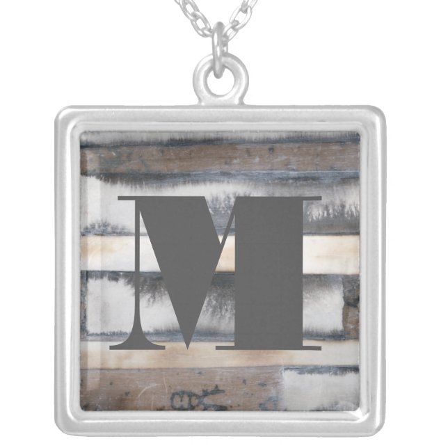 Monogram | Earth & Smoke I Silver Plated Necklace (Front)