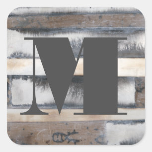 Monogram Earth & Smoke I Square Sticker