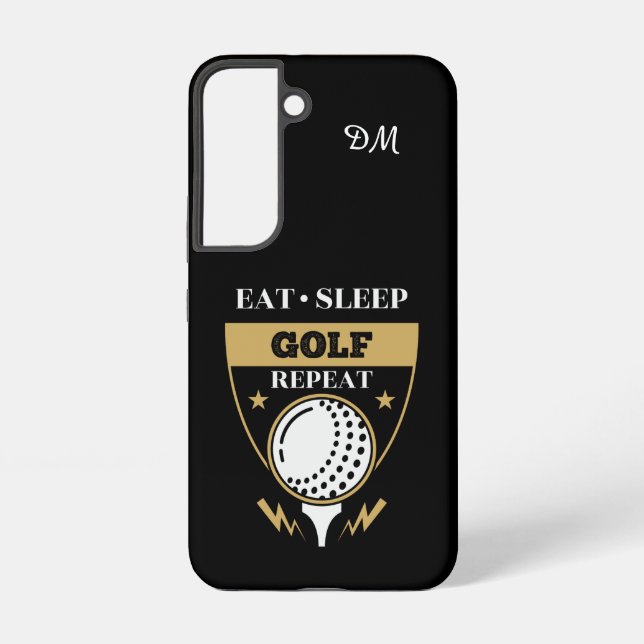Monogram Eat Sleep Golf Repeat Samsung Galaxy Case (Back)
