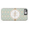 Monogram Eggshell Blue and Gold Quatrefoil