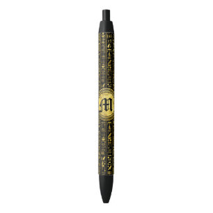 Monogram Egyptian Ancient Gold hieroglyphs Pen