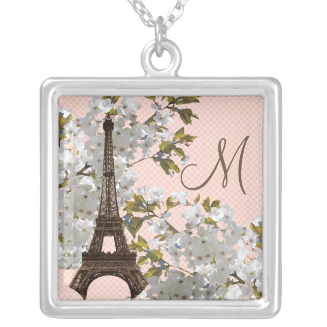 Monogram Eiffel Tower Necklace (Front)