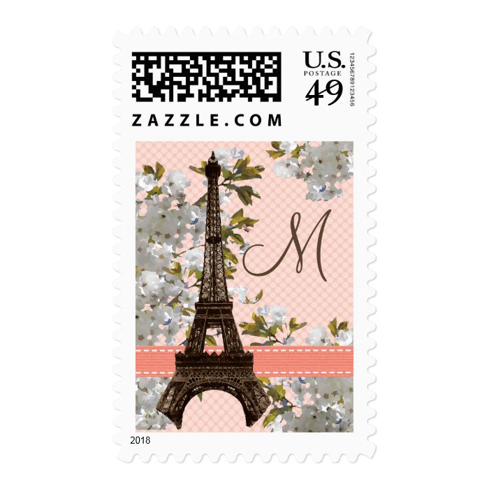 Monogram Eiffel Tower Postage Stamps