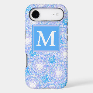 Monogram Electric blue circles pattern iPhone 17 Air Case
